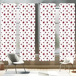 Ambesonne Ladybugs Window Curtains Pack of