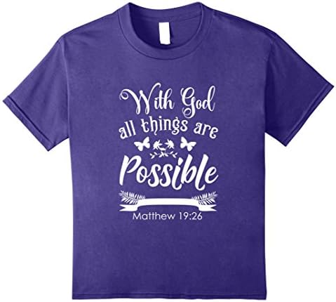 unisex-child With God all things are Possible Matthew 19-26 10 Purple