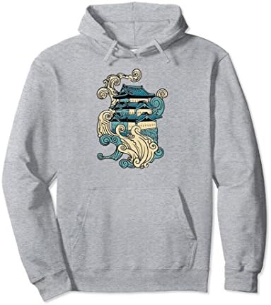 Unisex Big Texas Windy Japanese Palace Unisex Hooded Sweatshirt Small Heather Grey