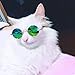 Cydnlive Cool Stylish and Funny Cute Pet Sunglasses Classic Retro Circular Metal Prince Sunglasses for Cat,Chihuahua or Small Dogs (Color May Vary)
