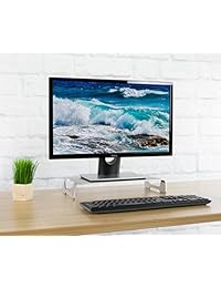 Vivo Silver Aluminum 16" Wide Monitor Riser Soporte Ergonomic Desktop moderna mesa organizador (stand v000h)