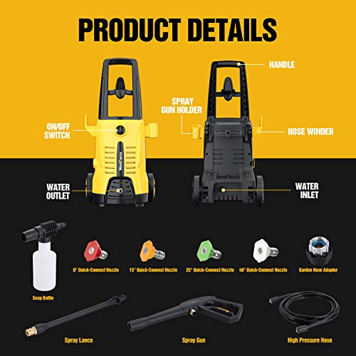 WestForce Electric Pressure Washer 2600 PSI 1.65 GPM Power Washer