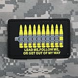 LEAD ME FOLLOW ME OR GET OUT OF MY WAY PVC Morale Patch, Hook Backed Morale Patch by NEO Tactical Gear (Yellow)