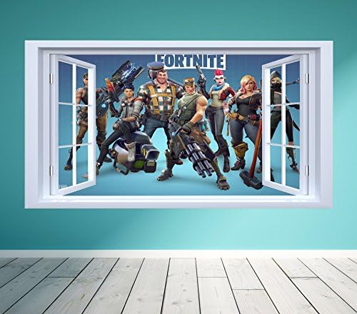 christa prints FORTNITE WINDOW VIEW SCENE WALL ART DECAL sticker BOYS GIRLS GAMER MURAL (extra large 1100mm x 600mm)