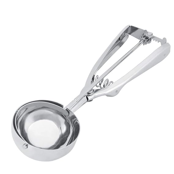Ice Cream Scoop, Stainless Steel Cookie Scoop Trigger Release Ice Cream