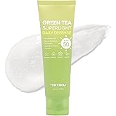 TONYMOLY Green Tea Korean Sunscreen SPF 50 – Non-Greasy Broad Spectrum Face Sunscreen with Niacinamide, Panthenol & Hyaluronic Acid, Travel Size 50ml