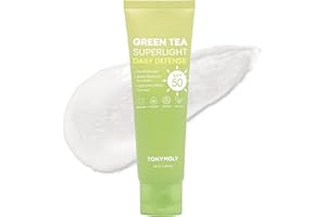 TONYMOLY Green Tea Korean Sunscreen SPF 50 – Non-Greasy Broad Spectrum Face Sunscreen with Niacinamide, Panthenol & Hyaluronic Acid, Travel Size 50ml