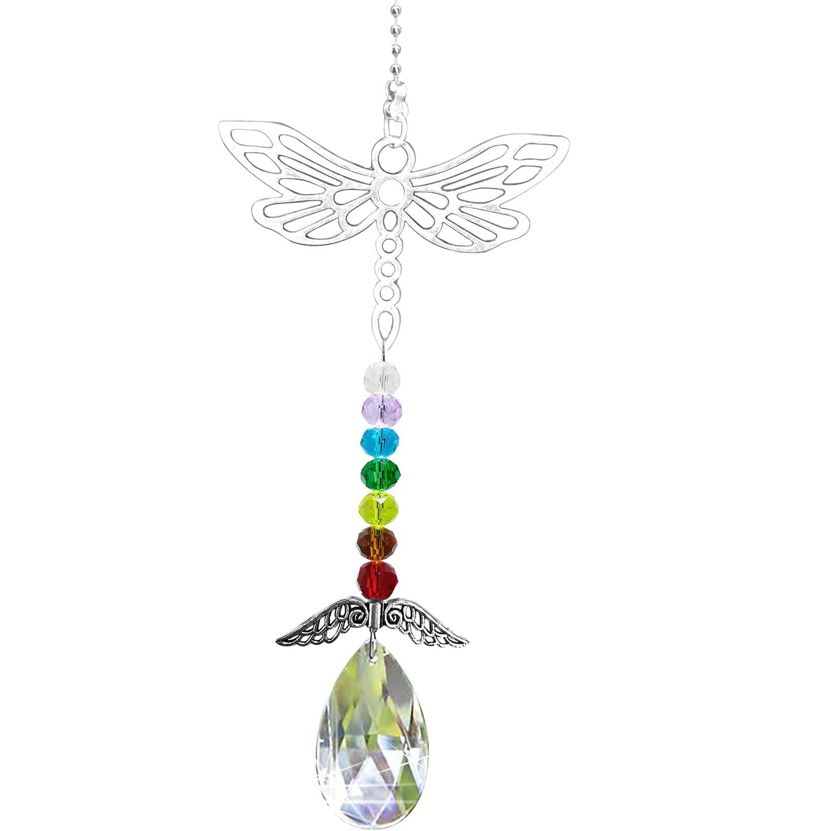 Peili Crystal Decor Dragonfly Car Hanging Accessories Suncatcher with Wings Window Hanging Decor Meditation Ornaments Home Decoration (Dragonfly)