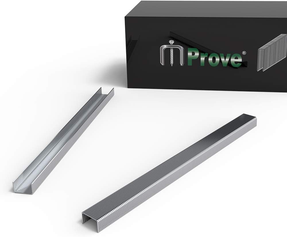 Mprove 71 Series 22 Gauge Crown Finish Staples 3/8 in (10mm) by Leg 1/4in (6mm) Electro-Galvanized Fine Wire Staples [10,000 Pack]