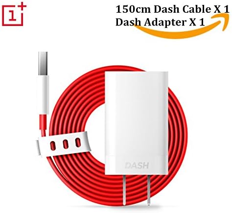 Original OnePlus Dash Charger Bundle, Dash Charger Adapter White + 150cm Dash Charging USB Date Cable for OnePlus 3 3T 5 5T