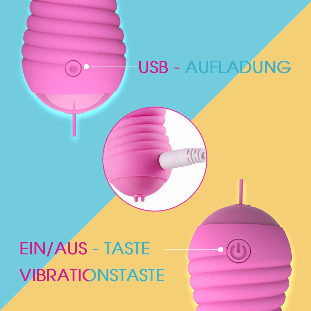 Bullet vibratoren - Drehung Vibration Klitoris und G-punkt Stimulator Zunge Liebeskugeln Sexspielzeug mit 12M fernbedienung für frauen Moruioy