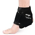 NEWGO Ankle Ice Pack Wrap for Swelling, Ice Pack for Ankle Injuires Reusable Ankle Cold Pack Wrap Hot Cold Therapy Ankle Ice Wrap for Sprained Ankles, Achilles Tendonitis Ankle - Black