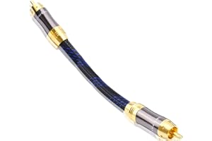 KUYIOHIFI Dual Shielded (OD 8.0mm) RCA Male to RCA Male subwoofer Cable (1 Feet)