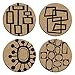 Mid Century Modern Retro Abstract Art Cork Drink Coaster Gift Set of 4