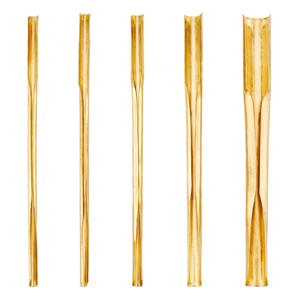 DICOSMETIC Brass Hole Punch 5 Sizes Ceramic Punch Tools Double Head Round Clay Hole Cutter Set Sculpting Tool Kit for DIY Sculpture Pottery Carving