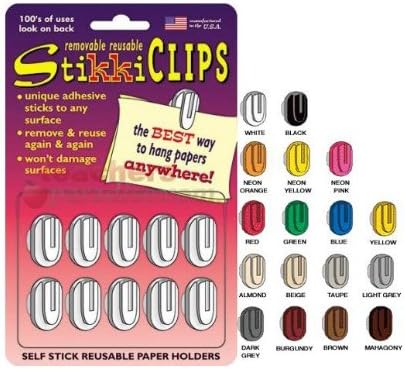 StikkiWorks 01128 Stikkiclips 10-Card - Grey