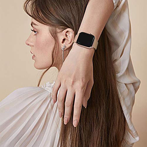 Fullmosa Compatible Apple Watch Band 38mm 40mm 41mm 42mm 44mm 45mm Leather  Compatible iWatch Band/Strap Compatible Apple Watch SE \u0026 Series 7 6 5 4 3 2  1, 38mm 40mm 41mm Beige with Rose Gold Buckle | Pricepulse