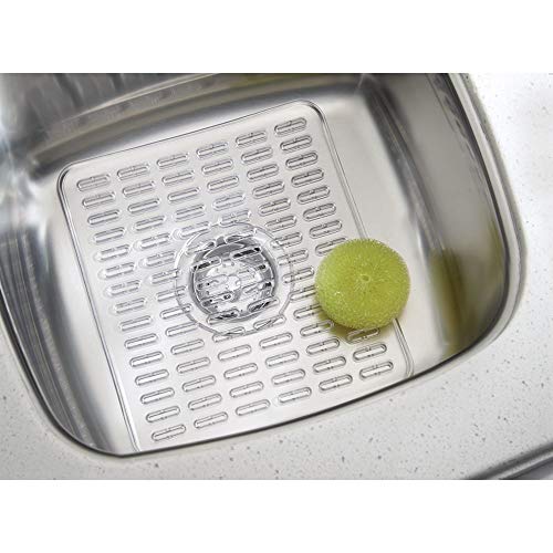 mDesign Modern Kitchen Sink Dish Drying Mat/Grid Soft Plastic Sink