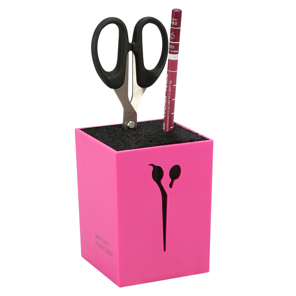Scissors Holder Storage Case, Separable Design for Combs and Shears, Non-Slip Organizer for Stylists, Office, Home, Shop (Rose Red)