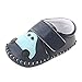Lidiano Baby Non Slip Rubber Sole Cartoon First Walking Slippers Crib Shoes Newborn Infant Toddler Training Shoes (6-12 Months, Blue Car)