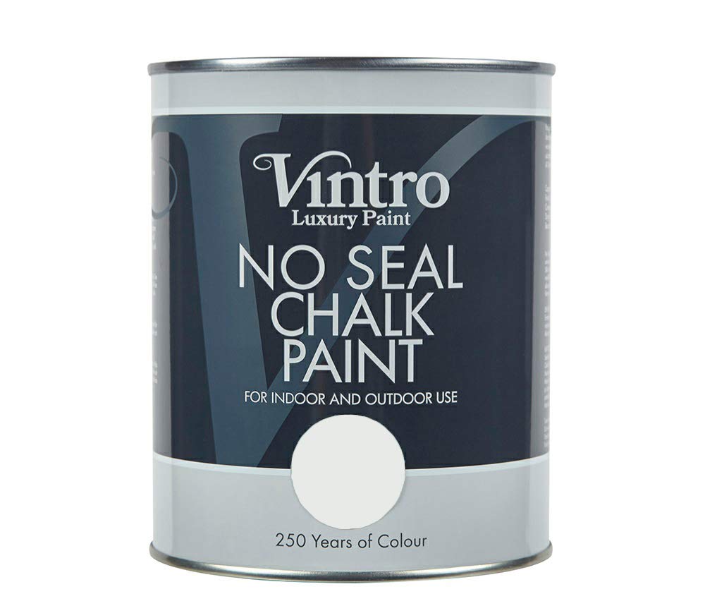 Vintro | No Seal Chalk Paint | White with hint of green | Interior & Exterior Use | Furniture | Walls | Wood | Metal | 1 Litre (Honeydew)