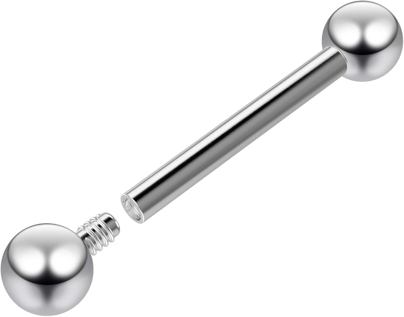 16g 1.2mm Internally Threaded Straight Barbell Surgical Stainless Steel