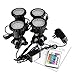 LemonBest Set of 4 Remote Control 36 LED Submersible Lamp Underwater Aquarium Spot Light Multi-color Decoration for Fish tank Swimming Pool Garden Pond
