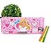 Aisa Colorful Cartoon Character Pencil Case Beautiful BB Pincess Pattern Multifunctional Pencil Box for Student (Color Pink) Special Gift for Children/kids