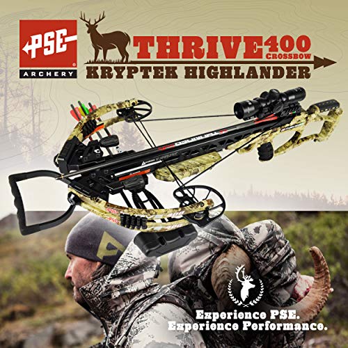 PSE Thrive 400 Crossbow Kryptek Highlander 175lbs 4x32 Illuminated Scope Package