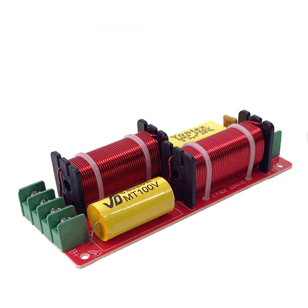 VOANZO 150W Speaker Crossover 2 Way Crossover High and Low Frequency Crossover Crossover Point 2600Hz for HI-FI Bookshelf Speakers Centre Speakers Surround Speakers-Yellow