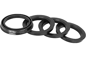 ACROPIX Car 73.1mm to 56.1mm Hub Centric Rings Fit for Wheel Bore Center Black - Pack of 4