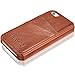 KAVAJ iPhone SE/5S/5 Case Leather Dallas Cognac Brown - Genuine Leather Cover with Business Card Holder. Slim Fit Flip Case As Premium Accessory for The Original Apple iPhone Doubles As A Wallet.