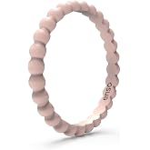 Enso Rings Stackable Beaded Silicone Wedding Ring &ndash; Hypoallergenic Unisex Stackable Wedding Band &ndash; Comfortable Minimalist Band &ndash; 2.5mm Wide, 8mm Thick