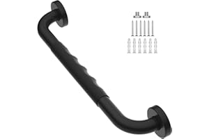 Anti-Slip Black Grab Bars 16 Inch w/Rubber Grip, iMomwee Stainless Steel Bathroom Wall Mount Oil Rubbed Black Grab Bar Handle, Safety Balance Handrail, Handicap Elderly Senior Assist Shower Handle