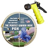 Tuff-Guard 001-0108-0600-SN75 Thermoplastic Elastomer/Polyester/Polypropylene (PP)/Brass The Perfect Garden Hose, Coupled Male x Female GHT, 5/8" x 50', Beige, GHT Thread, 50' Length, 0.63" ID