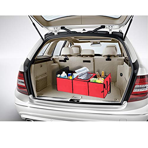 XBRN Trunk Organizer Car Storage, Van SUV Cargo Organization Container Toys Food Storage, Auto Travel Bag with Cooler Set (Red)