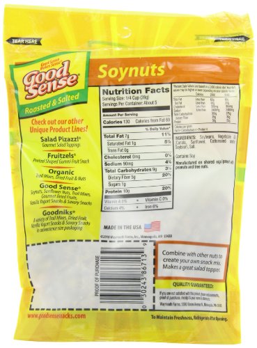 Good Sense Roasted & Salted Soynuts, 5-Ounce Bags (Pack of 12) - Thumbnail 4