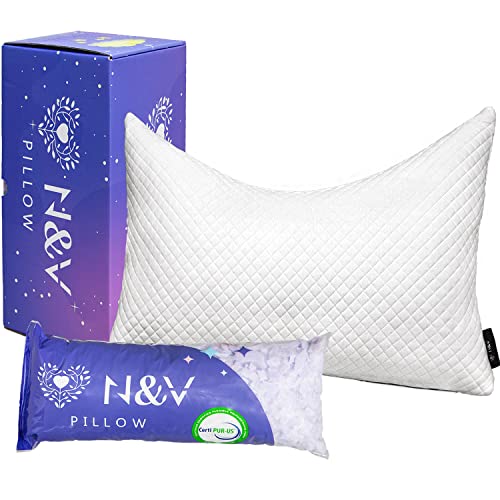 N&V Premium Side Sleeper Pillow, Shredded Lavender Essence Memory Foam