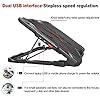 Pccooler-Laptop-Cooling-Pad-Laptop-Cooler-with-5-Quiet-BlueLED-Fans-for-12-173-Inch-Laptop-Dual-USB-20-Ports-Portable-6-Angle-Adjustable-Laptop-Stand-for-Gaming-Laptop Pccooler Laptop Cooling Pad, Laptop Cooler with 5 Quiet Red LED Fans for 12-17.3 Inch Laptop, Dual USB 2.0 Ports…