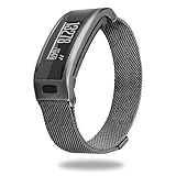 C2D JOY Milanese Bands for Garmin vivosmart HR+Plus Replacement Bands Activity Tracker Watch Band with Metal Steel Case (NO Tool) - Black, Large Fits 6.5-8.5in. Wrists