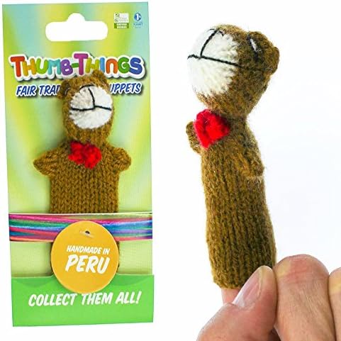 ThumbThings Teddy Bear with a Red Bow Finger Puppet