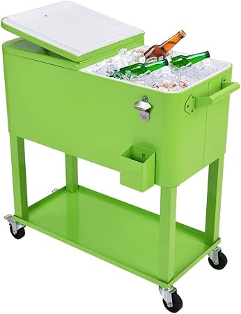 portable beverage cooler on wheels