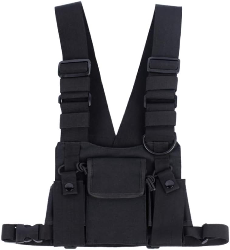 Trdio Universal Hands Free Radio Vest Chest Rig Harness Bag Holster Front Pack Pouch for Two Way Radio Walkie Talkie(Rescue Essentials)