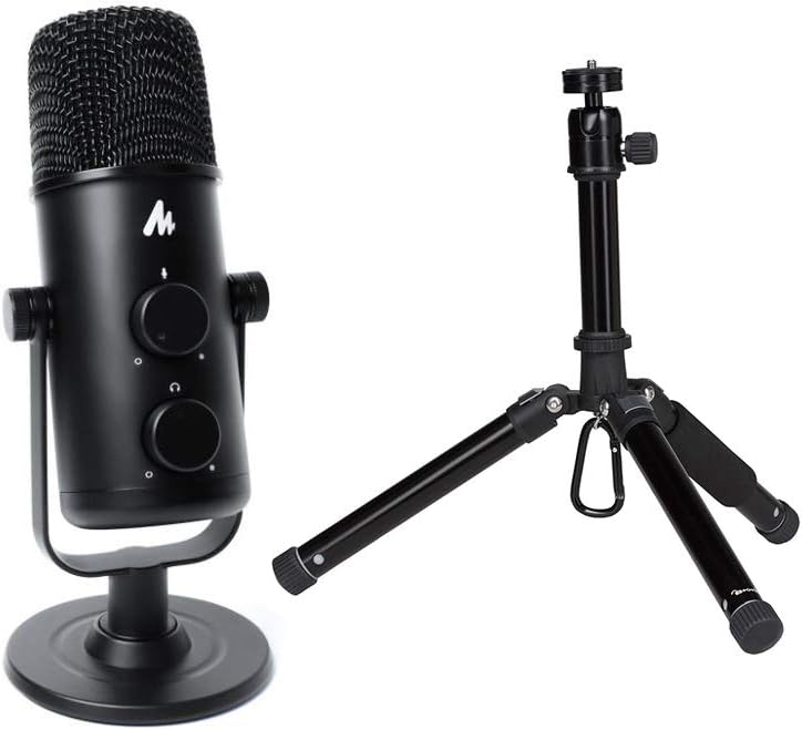 MAONO AU-903 USB Cardioid Condenser Desktop Microphone Kit with Portable Mid-Size Tripod, Multiple Pickup Patterns Mute - Image 3