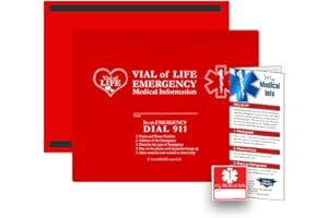 STORE SMART - Vial of Life: Medical Info Pocket - Letter Size - Magnetic Back - 100-Pack - Red - VOLFJ85PQRM-100