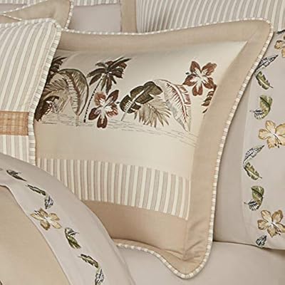 Five Queens Court Pamela 4 Piece Tropical Luxury Comforter Set, Sand, Cal King 110X96 51oRIFOTu8L