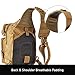 Tactical Sling Bag Pack, Military Shoulder Sling Backpack with 4 Tactical D-Ring Clips (Coyote)