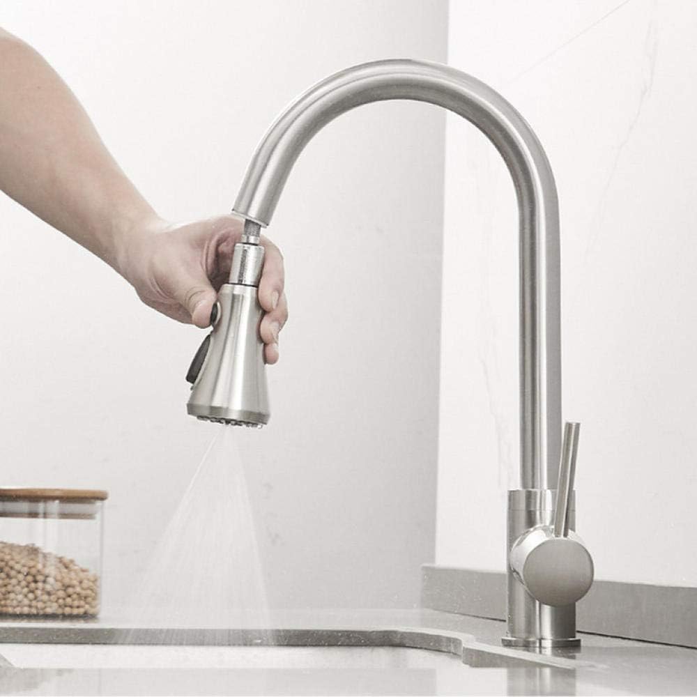 Nian Grifos de cocina de níquel cepillado, grifo mezclador de cocina