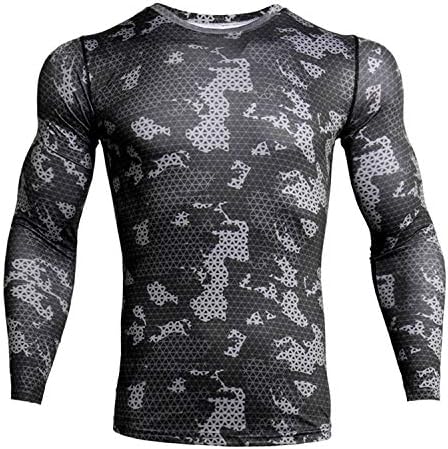ZHPUAT Men’s Camo Compression Shirt Cool Dry Long Sleeve Baselayer T-Shirt for Men