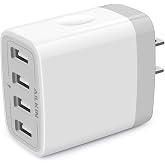 USB Charger Cube, Wall Charger Plug, AILKIN 4.8A 4-Muti Port USB Adapter | Power Plug Charging Station Box Base Replacement for iPhone 15 14 13 18 16 Pro Max/X/17, iPad Samsung Phones Charging Block
